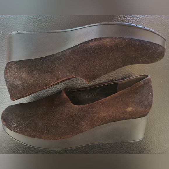 Robert Clergerie Brown Suede Platform Wedge Loafers, shoes in French sizing - Picture 2 of 10